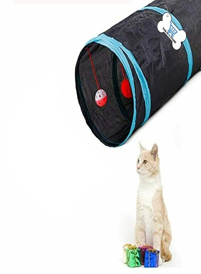 THE DDS STORE 2 Way Cat Tunnel, Collapsible Pet Toy Tunnel Ball Cat, Puppy, Kitty, Kitten, Rabbit- 1 Piece (Color May Vary) - Image 5